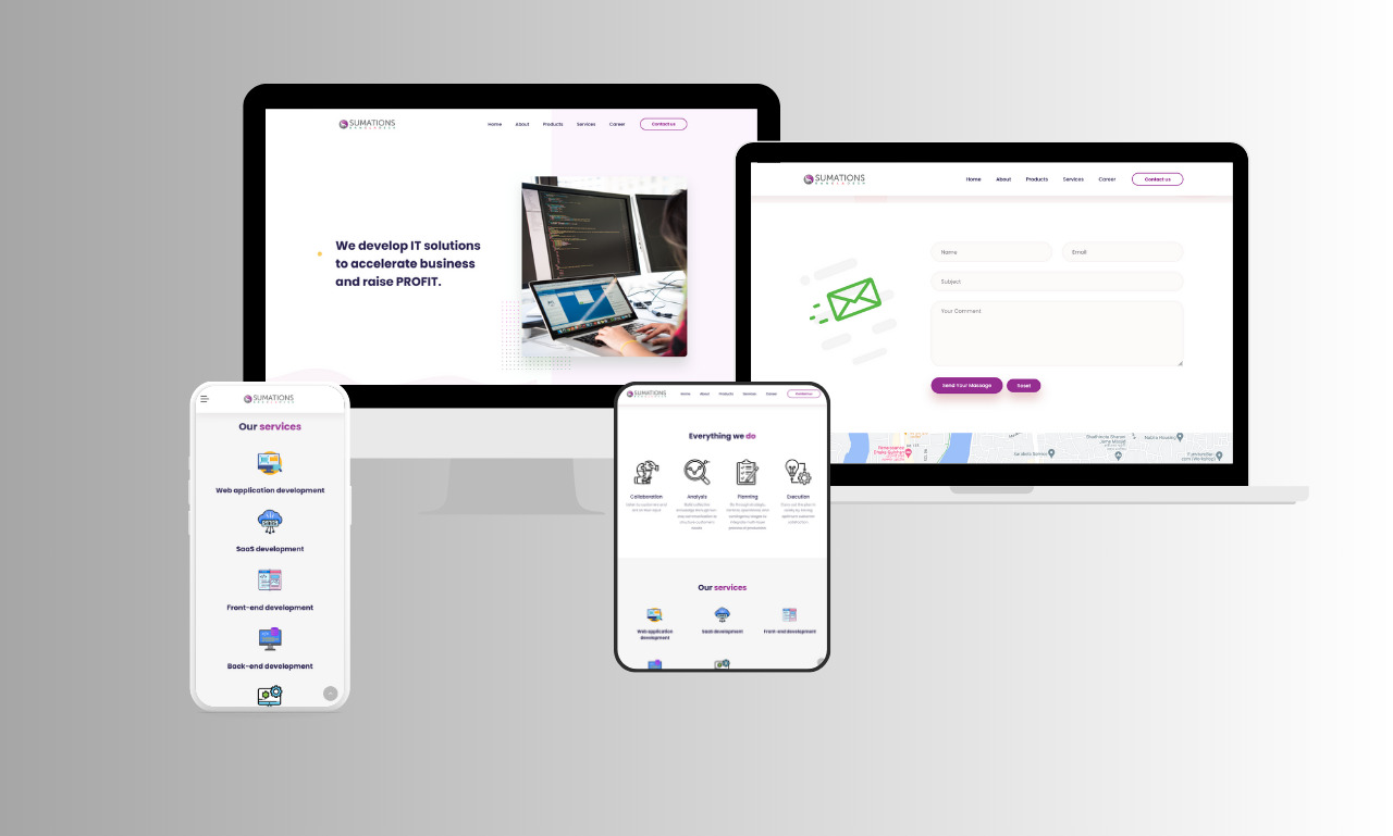 Sumations web mockups