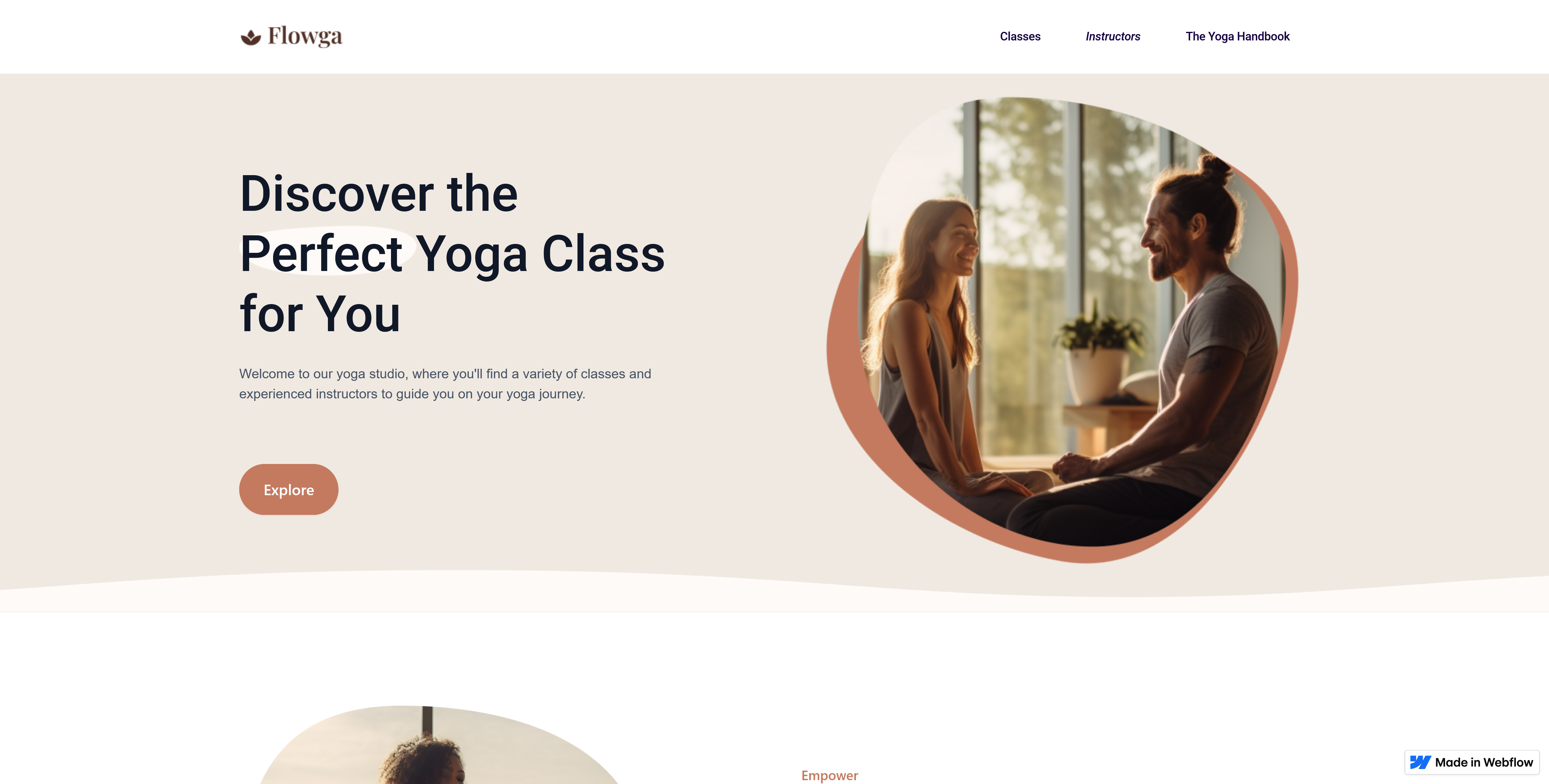 yoga studio webflow